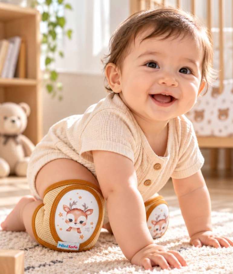 زانو بند نوزاد مدل گوزن قهوه ای